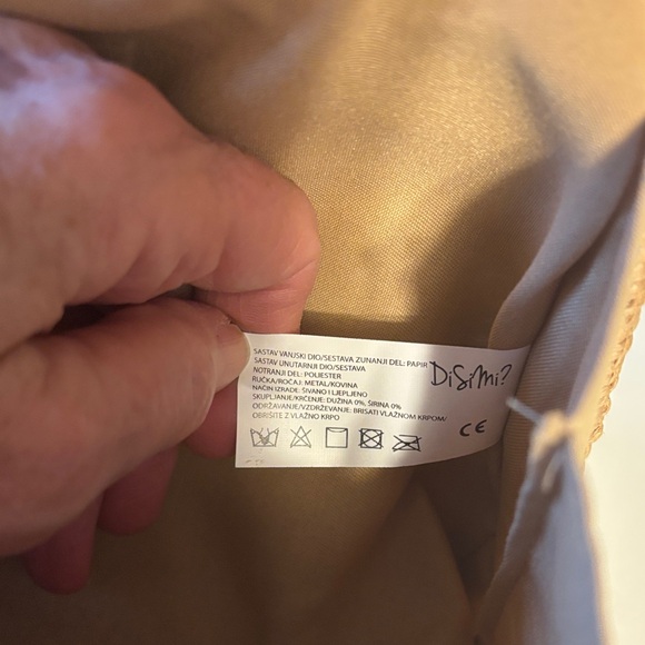 NEW Tan Woven Handbag with Gold Removable Chain - Picture 11 of 12